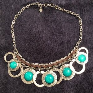 Ruby Rd. Gold and Turquoise Statement Necklace
